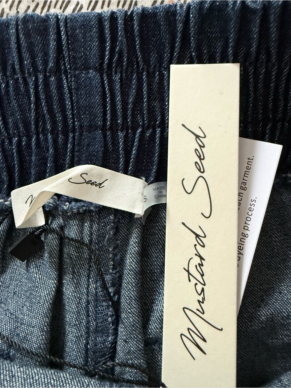 NWT Mustard Seed High rise denim dark wash palazzo pants sz s - Picture 13 of 14